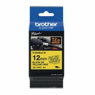 Schriftband Brother TZE-FX631, Breite: 12mm, schwarz auf gelb, Flexitape