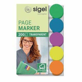 Haftmarker Sigel HN301, 5-farbig, 50 x 12mm, sortiert