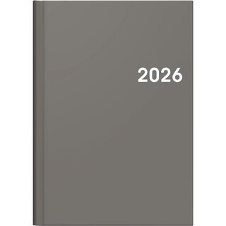 Brunnen Buchkalender 1079661636, 1W/2S, A5, grau, 2026