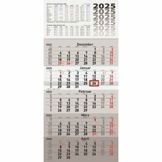 Rido-Ide 5-Monatskalender 7033520005 cinque, 30 x 62,5cm, schwarz/rot, 2025