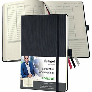 Sigel Buchkalender CO700 Conceptum, jahresunabhngig, 1W/2S, Hardcover, A5, 2025