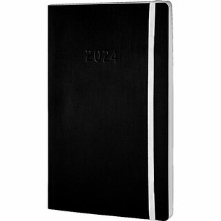 Chronobook Buchkalender 50925, 1W/2S, 13,5 x 21cm, Softcover, schwarz (A5)