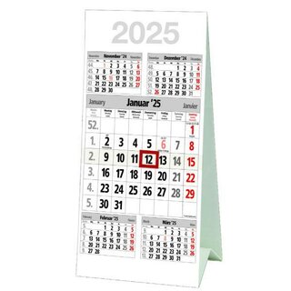 Bhner Tischkalender M5TK, 5 Monate / 1 Seite, 9,6 x 20,5 cm, 2025