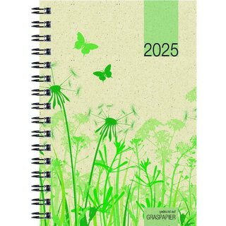 Zettler Taschenkalender 639 Grasserie, 1T/1S, Softcover, A6, sortiert, UWS, 2025