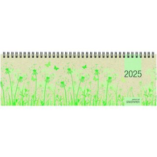 Zettler Tischquerkalender 159 Grasserie, 1 Woche/2 Seiten, 32x10,5cm, grn, 2025