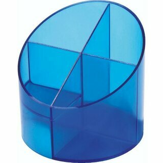 helit Kcher H 6390230, rund, 4 Fcher, blau, transparent, glnzend