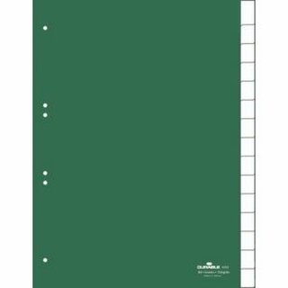 Durable Register PP Fenstertab blanko grn A4 15-tlg. volle H.