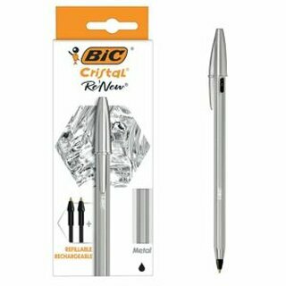 BIC Cristal - Kugelschreiber - nachfllbar - 0,7mm + 2 x Refill - schwarz