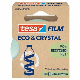 Tesafilm Klebeband 59034-00000-00, Eco And Crystal, 100% RC, 33mx19mm, klar