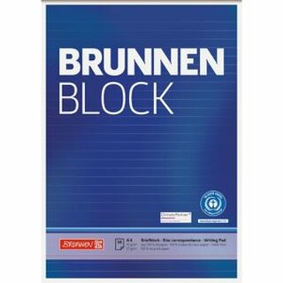 BRUNNEN Briefblock 10-52 617 01, liniert, A4, Recyclingpapier, 70 g/qm, 50 Blatt