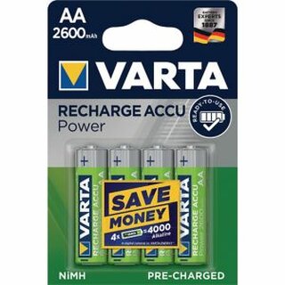 Akku Varta 5716101404, Mignon, HR06/AA, 1,2 Volt, 2600mAh, Professional, 4Stck