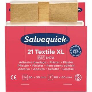 Pflasterstrips Salvequick 6470, extra gro, Mae: 80x30 und 80x60mm, 21 Stck