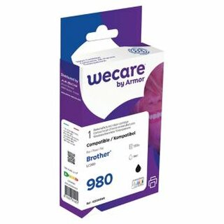 Tintenpatrone wecare komp. mit brother LC980B, Inhalt: 14 ml, schwarz