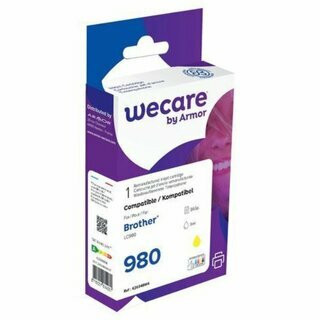 Tintenpatrone wecare komp. mit brother LC980Y, Inhalt: 9 ml, gelb