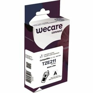 Schriftband WECARE, kompatibel mit TZE-211, schwarz/wei