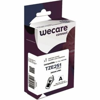 Schriftband WECARE, kompatibel mit TZE-251, schwarz/wei