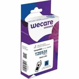 Schriftband WECARE, kompatibel mit BROTHER TZE-531, 12mmx8m, schwarz/blau