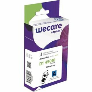 Schriftband WECARE kompatibel mit DYMO 45016, 12mmx7m, schwarz/blau