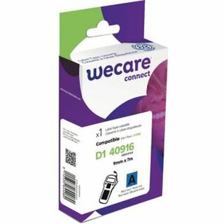 Schriftband WECARE kompatibel mit DYMO 40916, 9mmx7m, swz/blau