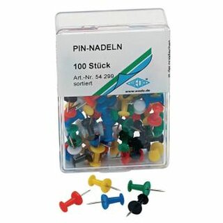 Pinnadeln Wedo 54299, Nadellnge: 12mm, farbig sortiert, 100 Stck