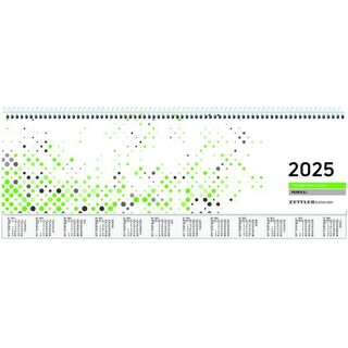 Zettler Tischquerkalender 137, 1W/2S, 36 x 10,5cm, grn, 2025