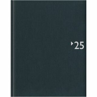 Zettler Buchkalender 732 Silverline, 1W/1S, 21 x 26,5cm, Hardcover, anthrazit