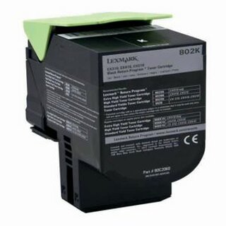 Toner Lexmark 80C20K0, Reichweite: 1.000 Seiten, schwarz