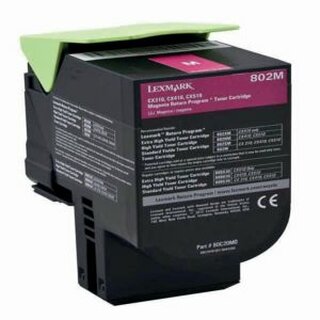 Toner Lexmark 80C20M0, Reichweite: 1.000 Seiten, magenta