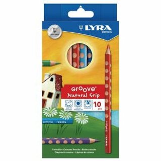 Farbstift Lyra 3811100 Groove, farbig sortiert, Etui mit 10 Stck