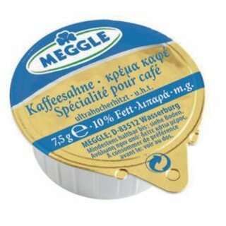 Kaffeesahne Meggle, 10% Fettgehalt, Portion a 7,5 g, 120 Stck