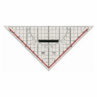 Geodreieck M+R 23230100, Hypotenusenlnge: 220mm, mit Griff, transparent