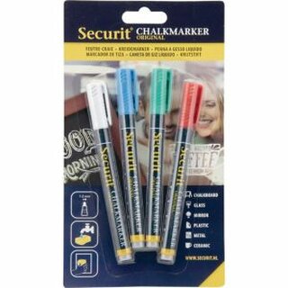 Kreidemarker BL-SMA100-V4-COL, Normal, 1-2mm, wei/blau/grn/rot, 4 Stck